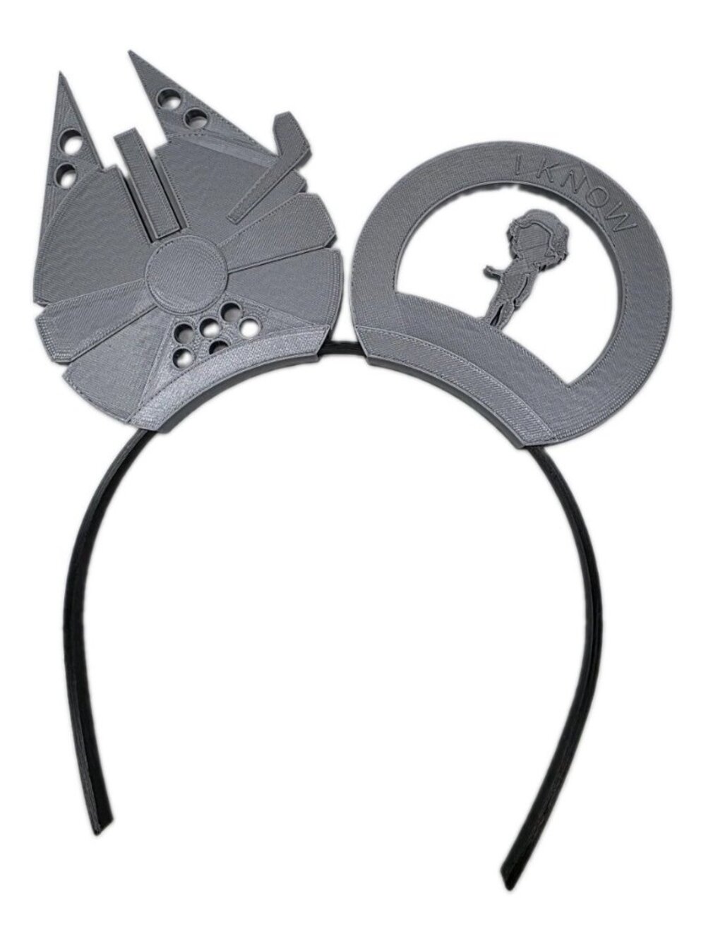 Millennium Falcon Han Solo "I Know" Mickey Mouse Ears Headband Star Wars Rare